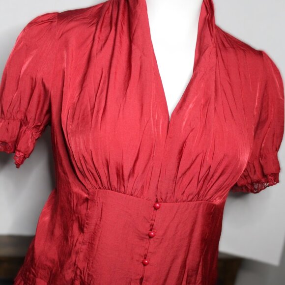 NWT red Scarlett Darkness Corset Blouse - 2XL (F21) - Picture 1 of 8